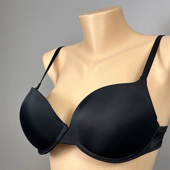 Frederick’s Of Hollywood Bombshell Bra Padded Push Up Size 34C Black Underwire - Picture 3 of 9